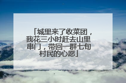 城里来了收菜团，我花三小时赶去山里串门，带回一群七旬村民的心愿