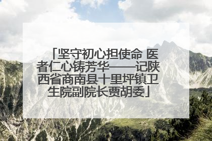 坚守初心担使命 医者仁心铸芳华——记陕西省商南县十里坪镇卫生院副院长贾胡委