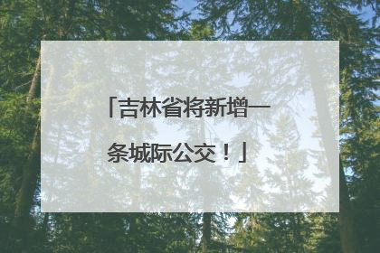 吉林省将新增一条城际公交！