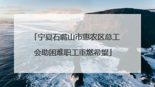 宁夏石嘴山市惠农区总工会助困难职工重燃希望
