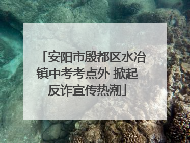 安阳市殷都区水冶镇中考考点外 掀起反诈宣传热潮