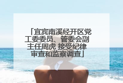 宜宾南溪经开区党工委委员、管委会副主任周虎 接受纪律审查和监察调查