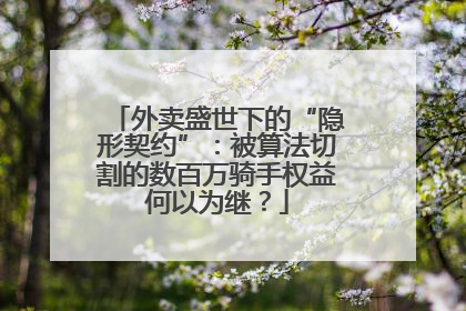 外卖盛世下的“隐形契约”：被算法切割的数百万骑手权益何以为继？