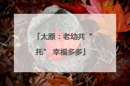 太原：老幼共“托” 幸福多多