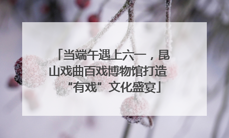 当端午遇上六一，昆山戏曲百戏博物馆打造“有戏”文化盛宴