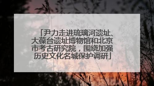 尹力走进琉璃河遗址、大葆台遗址博物馆和北京市考古研究院，围绕加强历史文化名城保护调研