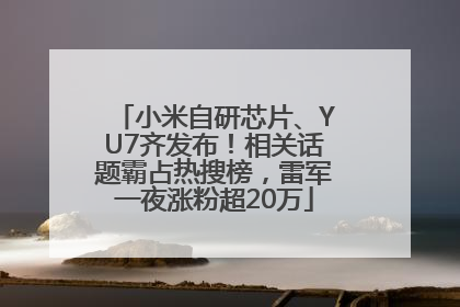 小米自研芯片、YU7齐发布！相关话题霸占热搜榜，雷军一夜涨粉超20万