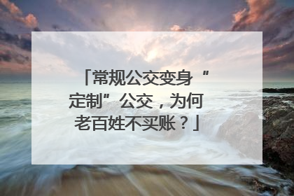 常规公交变身“定制”公交，为何老百姓不买账？