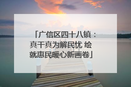 广信区四十八镇：真干真为解民忧 绘就惠民暖心新画卷