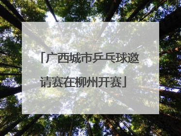 广西城市乒乓球邀请赛在柳州开赛