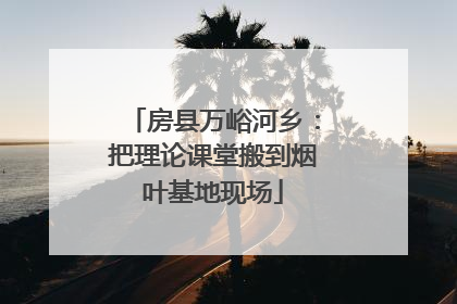 房县万峪河乡：把理论课堂搬到烟叶基地现场