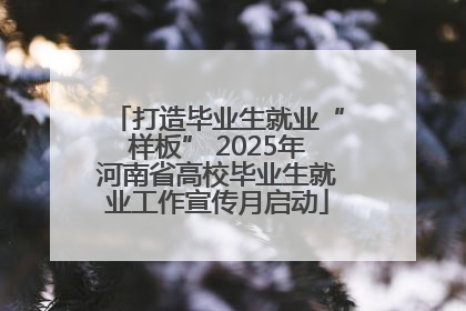 打造毕业生就业“样板” 2025年河南省高校毕业生就业工作宣传月启动