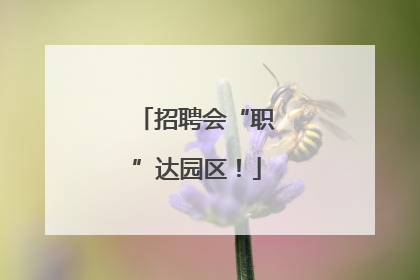招聘会“职”达园区！