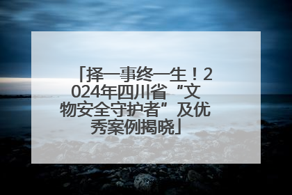 择一事终一生！2024年四川省“文物安全守护者”及优秀案例揭晓