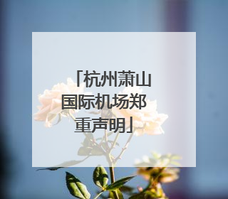杭州萧山国际机场郑重声明