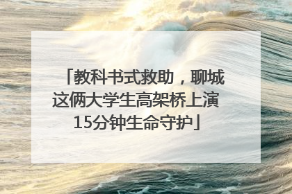 教科书式救助，聊城这俩大学生高架桥上演15分钟生命守护