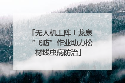 无人机上阵！龙泉“飞防”作业助力松材线虫病防治
