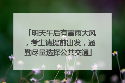 明天午后有雷雨大风，考生请提前出发，通勤尽量选择公共交通