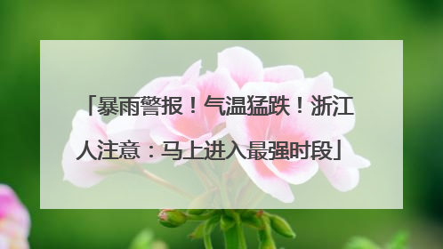 暴雨警报！气温猛跌！浙江人注意：马上进入最强时段