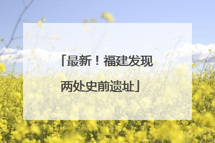 最新！福建发现两处史前遗址