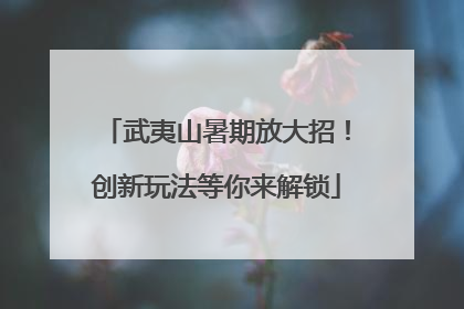 武夷山暑期放大招！创新玩法等你来解锁