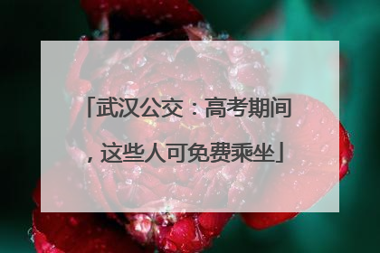 武汉公交：高考期间，这些人可免费乘坐
