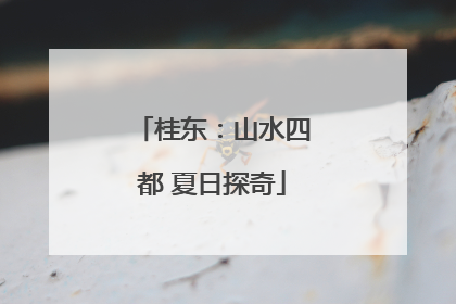 桂东：山水四都 夏日探奇
