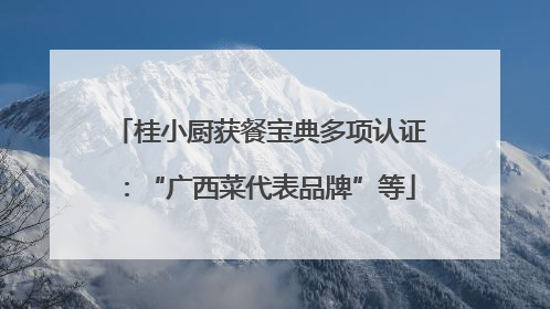 桂小厨获餐宝典多项认证：“广西菜代表品牌”等