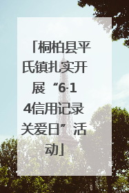 桐柏县平氏镇扎实开展“6·14信用记录关爱日”活动