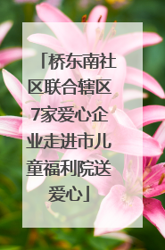桥东南社区联合辖区7家爱心企业走进市儿童福利院送爱心
