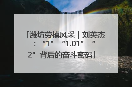 潍坊劳模风采｜刘英杰：“1”“1.01”“2”背后的奋斗密码