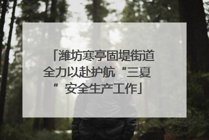 潍坊寒亭固堤街道全力以赴护航“三夏”安全生产工作