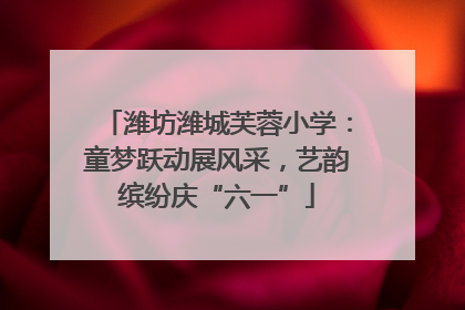 潍坊潍城芙蓉小学：童梦跃动展风采，艺韵缤纷庆“六一”