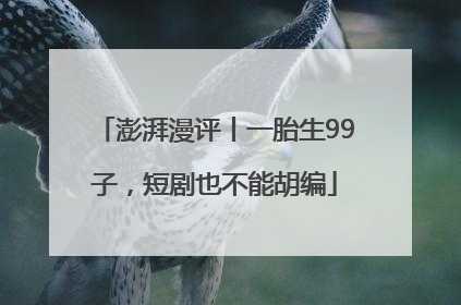 澎湃漫评丨一胎生99子，短剧也不能胡编