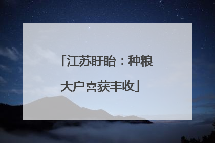 江苏盱眙：种粮大户喜获丰收