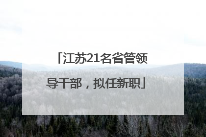 江苏21名省管领导干部，拟任新职