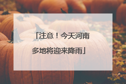 注意！今天河南多地将迎来降雨