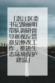 洛江区委书记颜丽明带队调研督导巡视反馈意见整改工作，推进生态环境保护建设