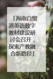 海南自贸港英语数字教材建设研讨会召开，探索产教融合新路径