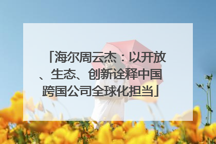 海尔周云杰：以开放、生态、创新诠释中国跨国公司全球化担当