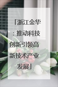 浙江金华：推动科技创新引领高新技术产业发展