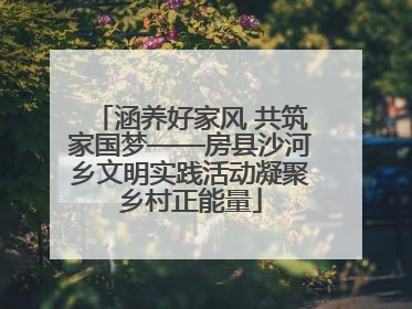涵养好家风 共筑家国梦——房县沙河乡文明实践活动凝聚乡村正能量