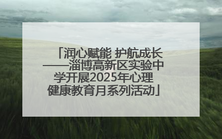 润心赋能 护航成长——淄博高新区实验中学开展2025年心理健康教育月系列活动