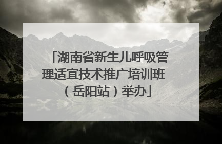 湖南省新生儿呼吸管理适宜技术推广培训班（岳阳站）举办