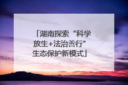 湖南探索“科学放生+法治善行”生态保护新模式