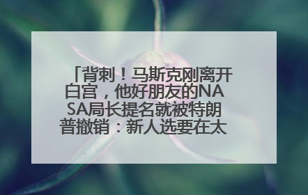 背刺！马斯克刚离开白宫，他好朋友的NASA局长提名就被特朗普撤销：新人选要在太空实现“美国优先”