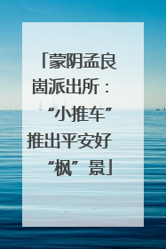 蒙阴孟良崮派出所：“小推车”推出平安好“枫”景