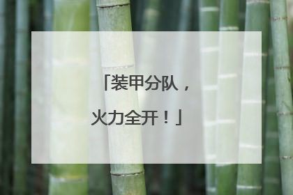 装甲分队，火力全开！