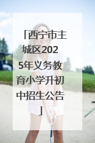 西宁市主城区2025年义务教育小学升初中招生公告