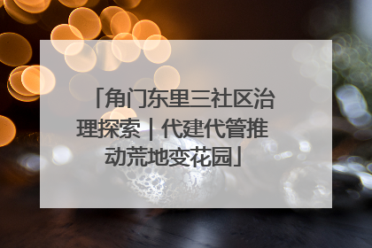 角门东里三社区治理探索｜代建代管推动荒地变花园